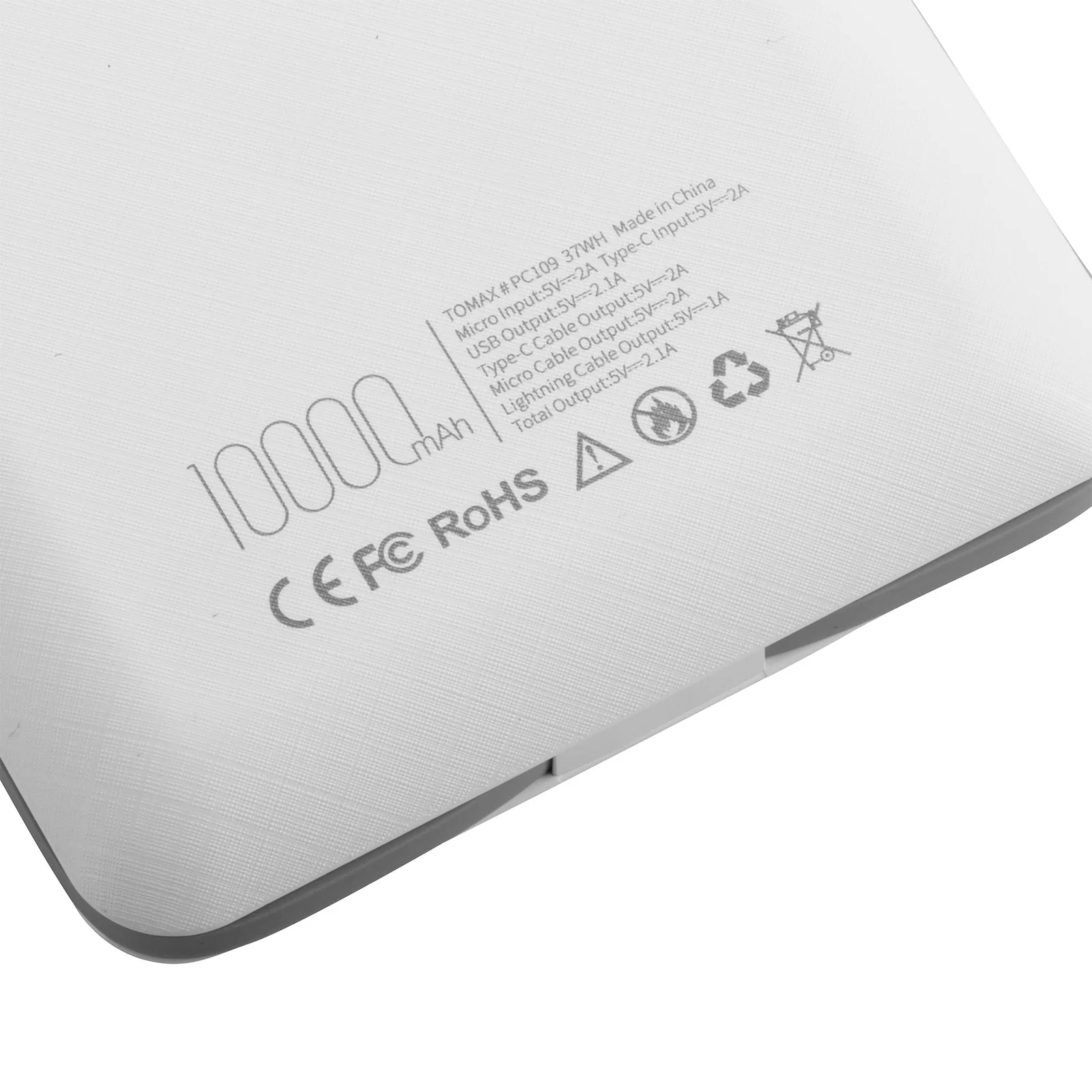 3-in-1 built-in cable 10,000 mAh portable power bank view 6
