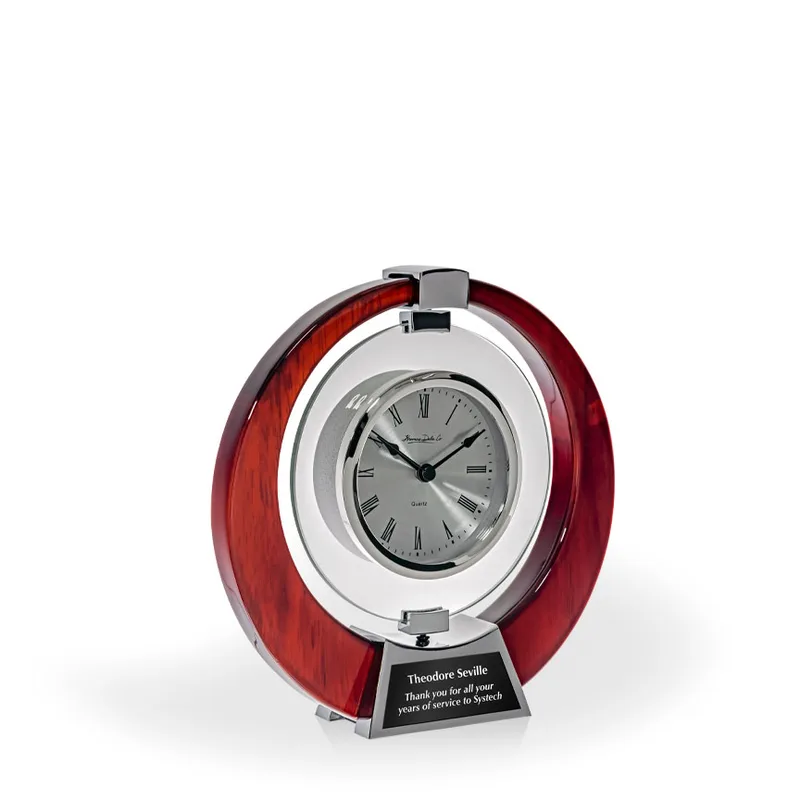 Hora Rosewood Swivel Desk Clock
