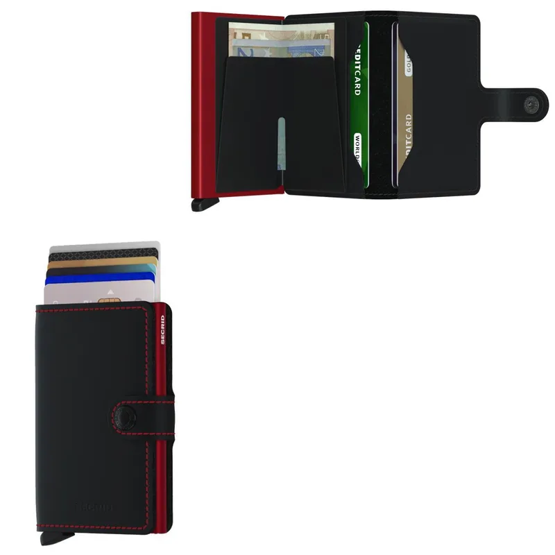 Secrid Miniwallet Matte Leather - Black/Red