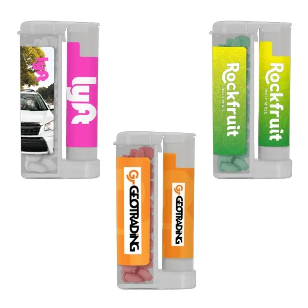 Sugar Free Mints in a Rectangular Flip-Top Duo w/ SPF 15 Lip Balm