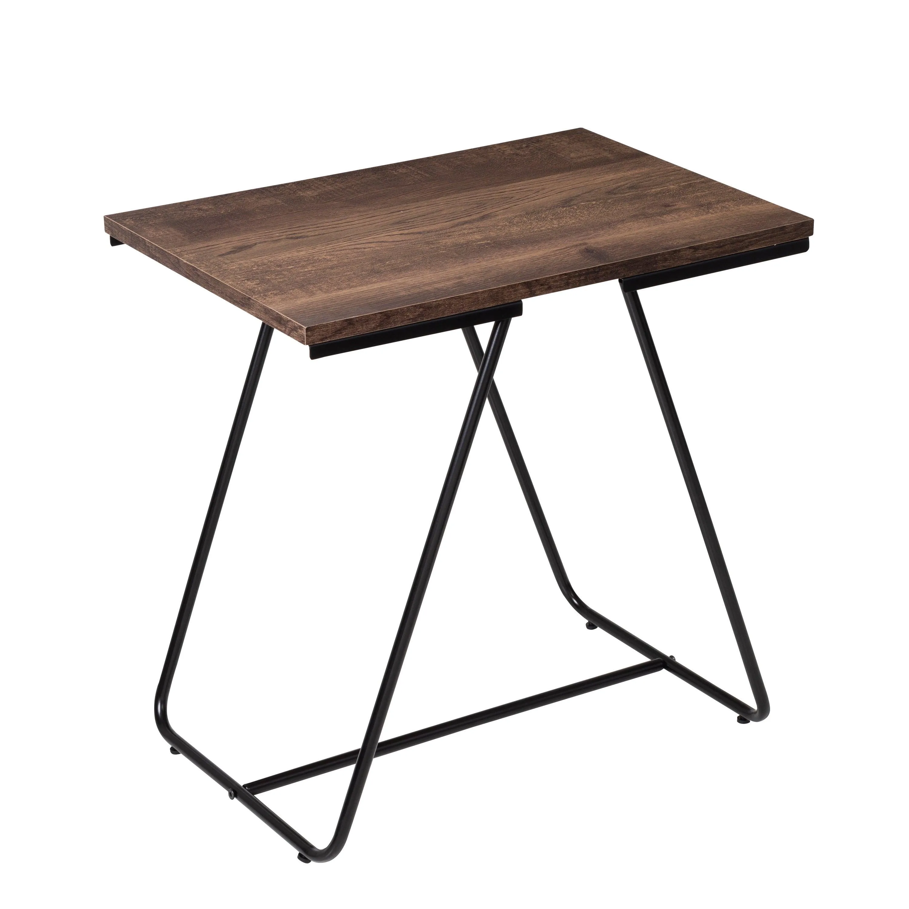 Honey-Can-Do Square Side Table Black/Wood