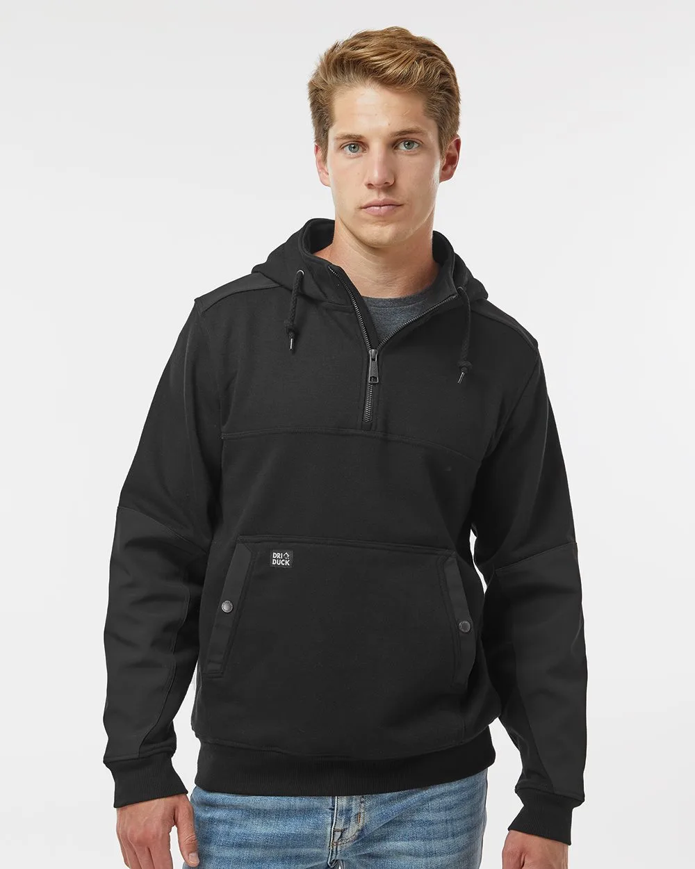 DRI DUCK® Men's Mission Quarter-Zip Hooded Pullover Sweatshirt view 2
