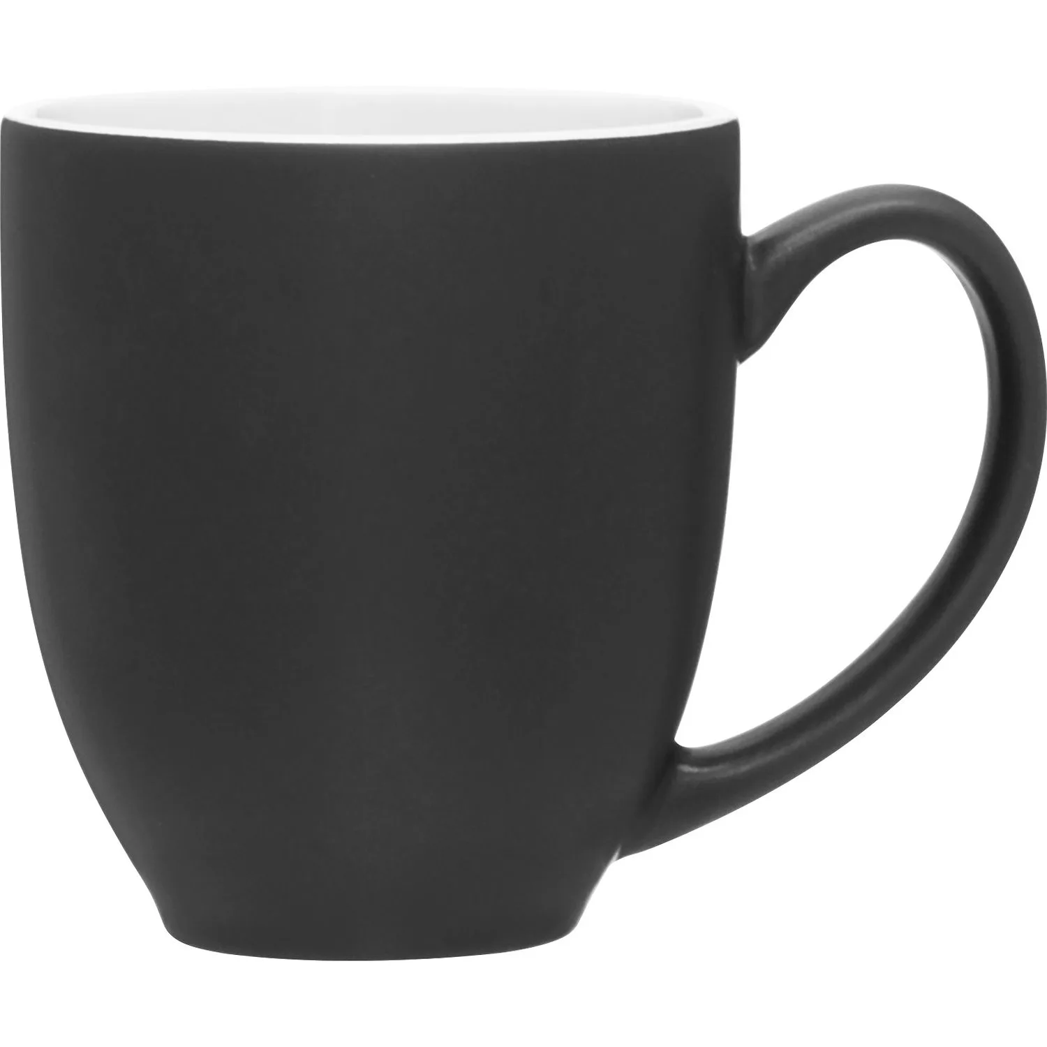 15 oz Bistro Ceramic Mug (Matte Black/Glossy White) view 2