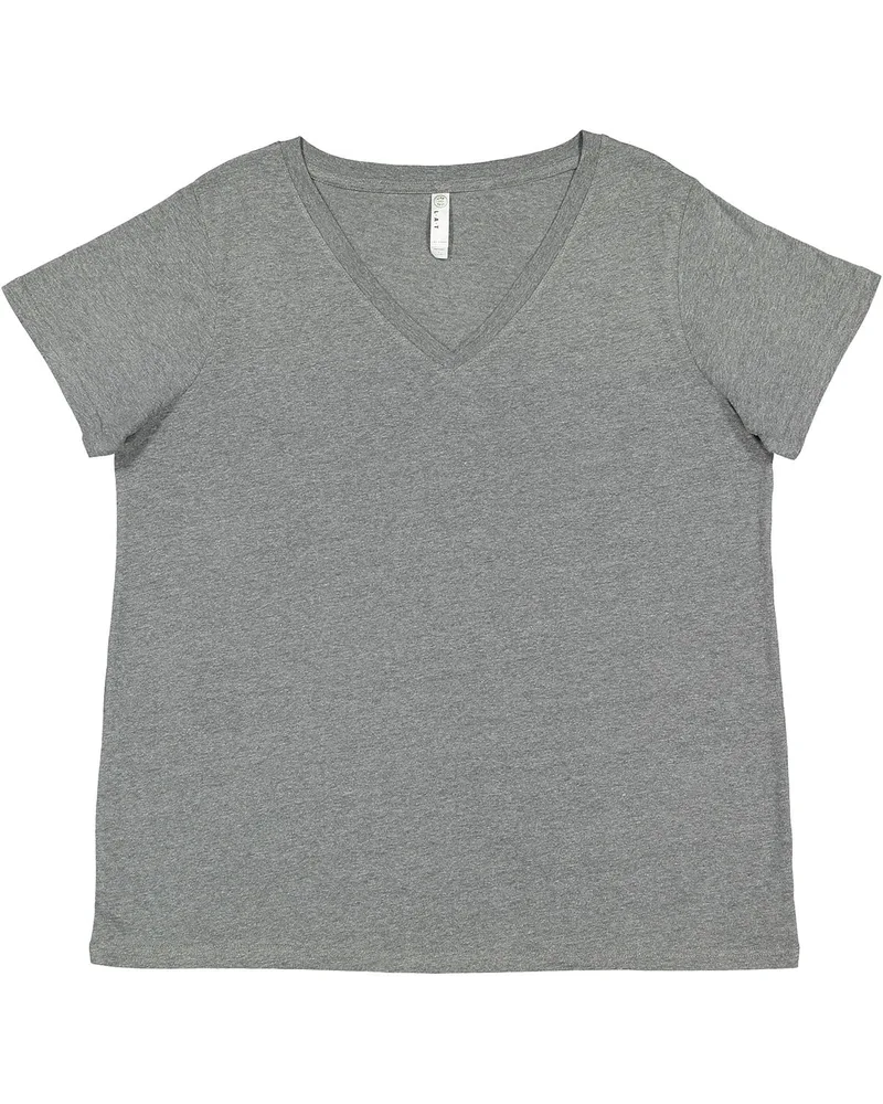 LAT Ladies' Curvy V-Neck Fine Jersey T-Shirt view 5
