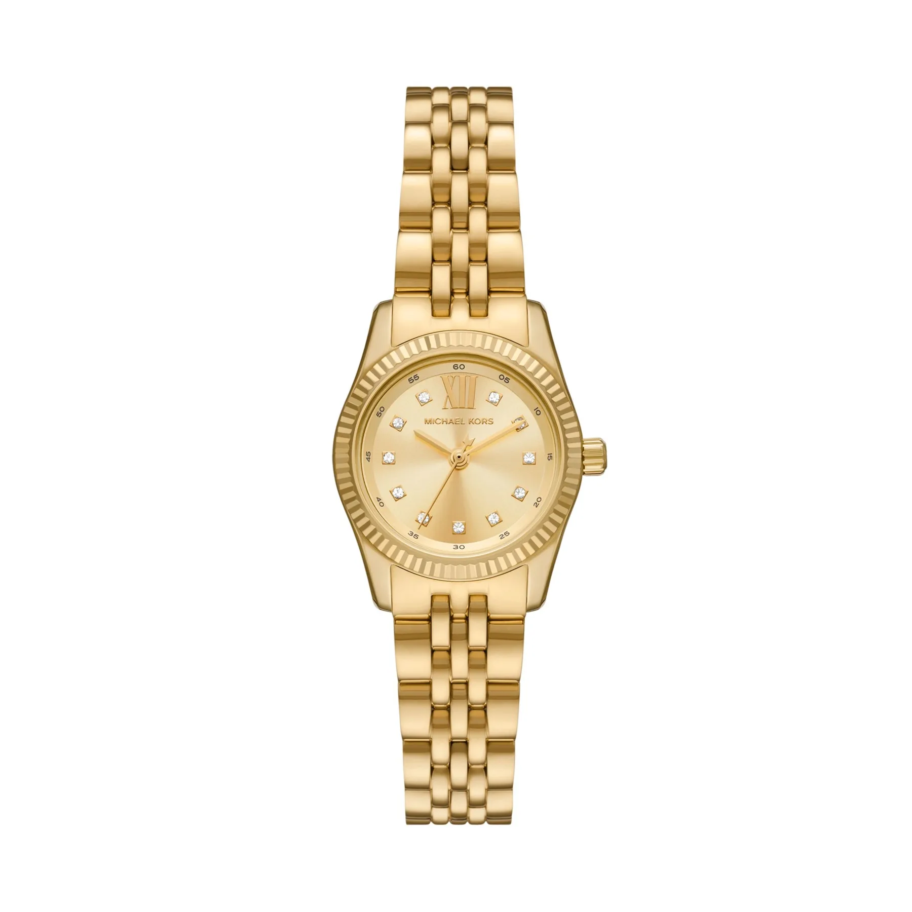 Michael Kors Women's Petite Lexington Pave Gold-Tone Watch