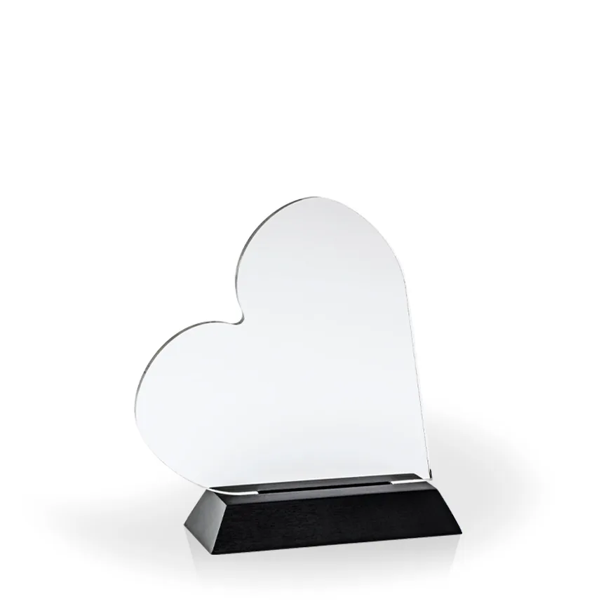 Heart Award with Black Wood Base - UV Printed view 2