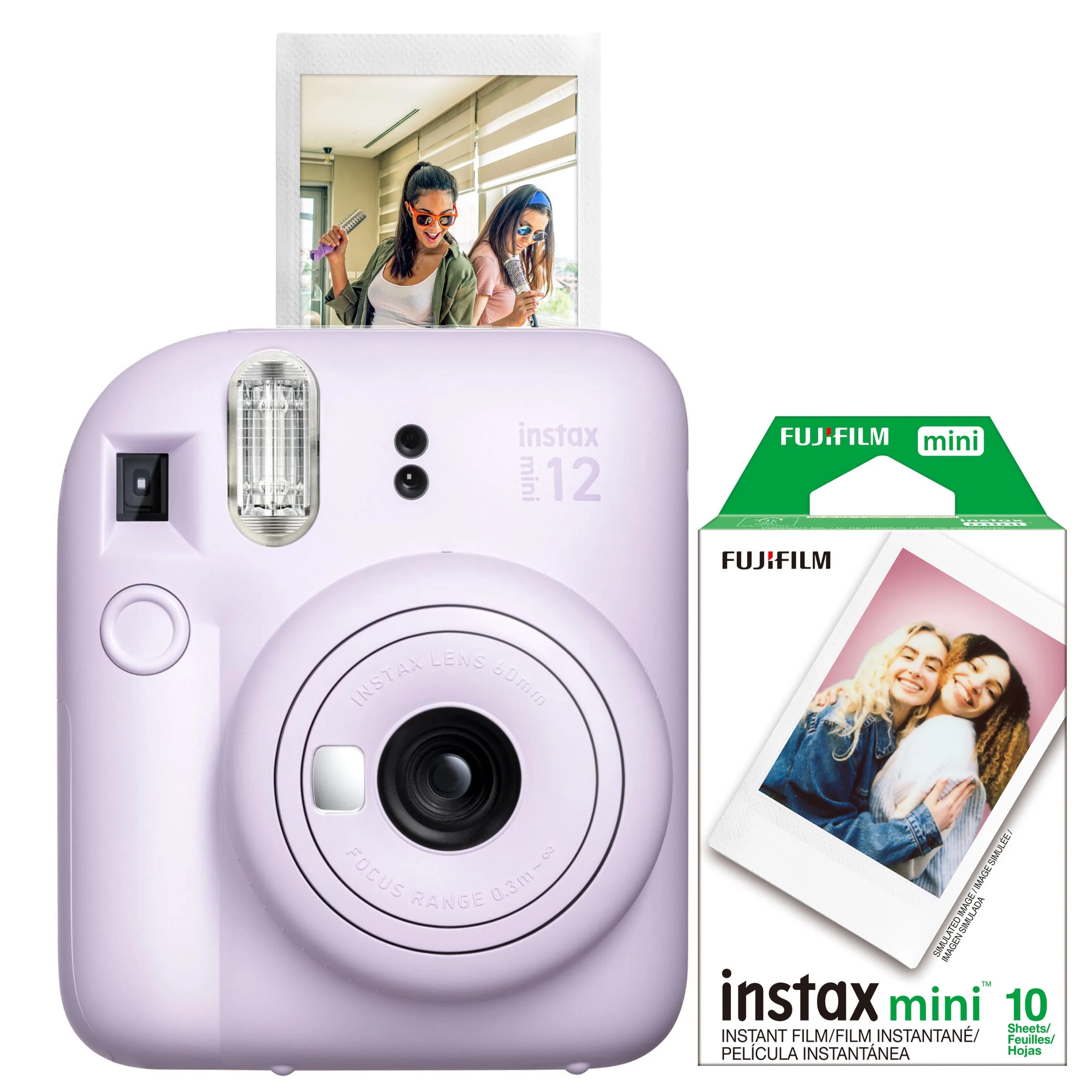 FujiFilm Instax Mini 12 Instant Camera W/ 10 Count Film Lilac Purple