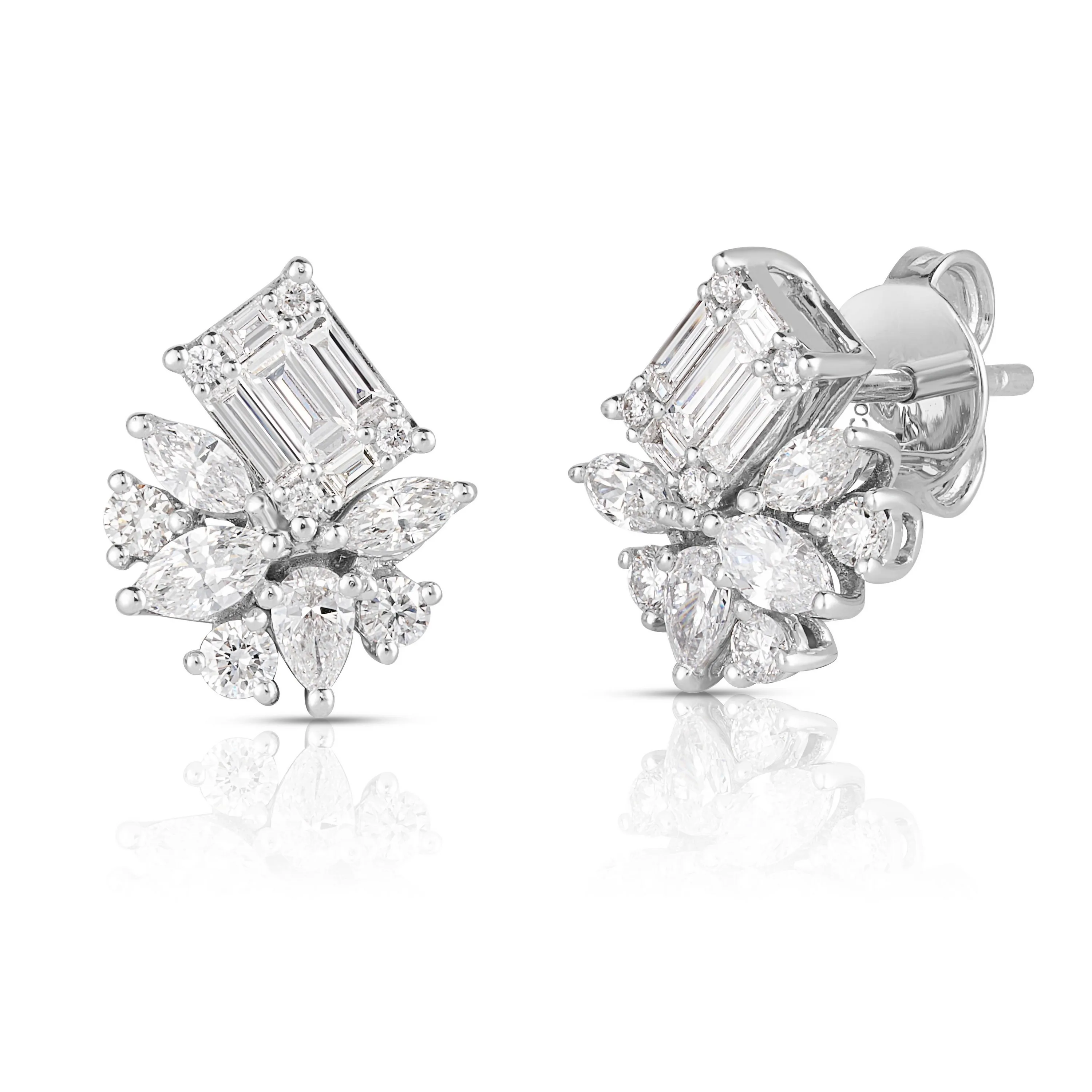 Jilco Inc Cluster Diamond Stud Earrings