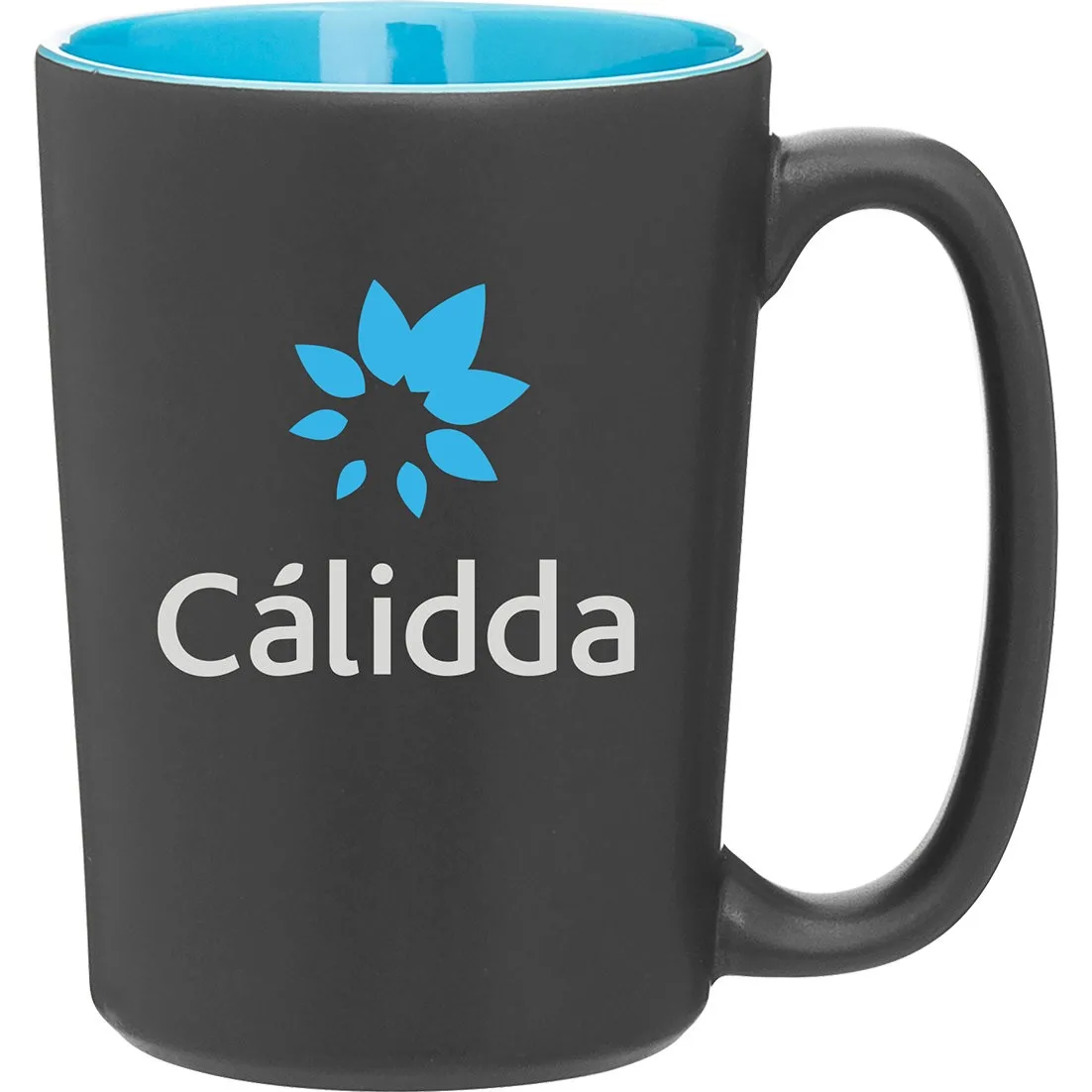 12 oz Rocca Ceramic Mug (Matte Black/Glossy Sky Blue)