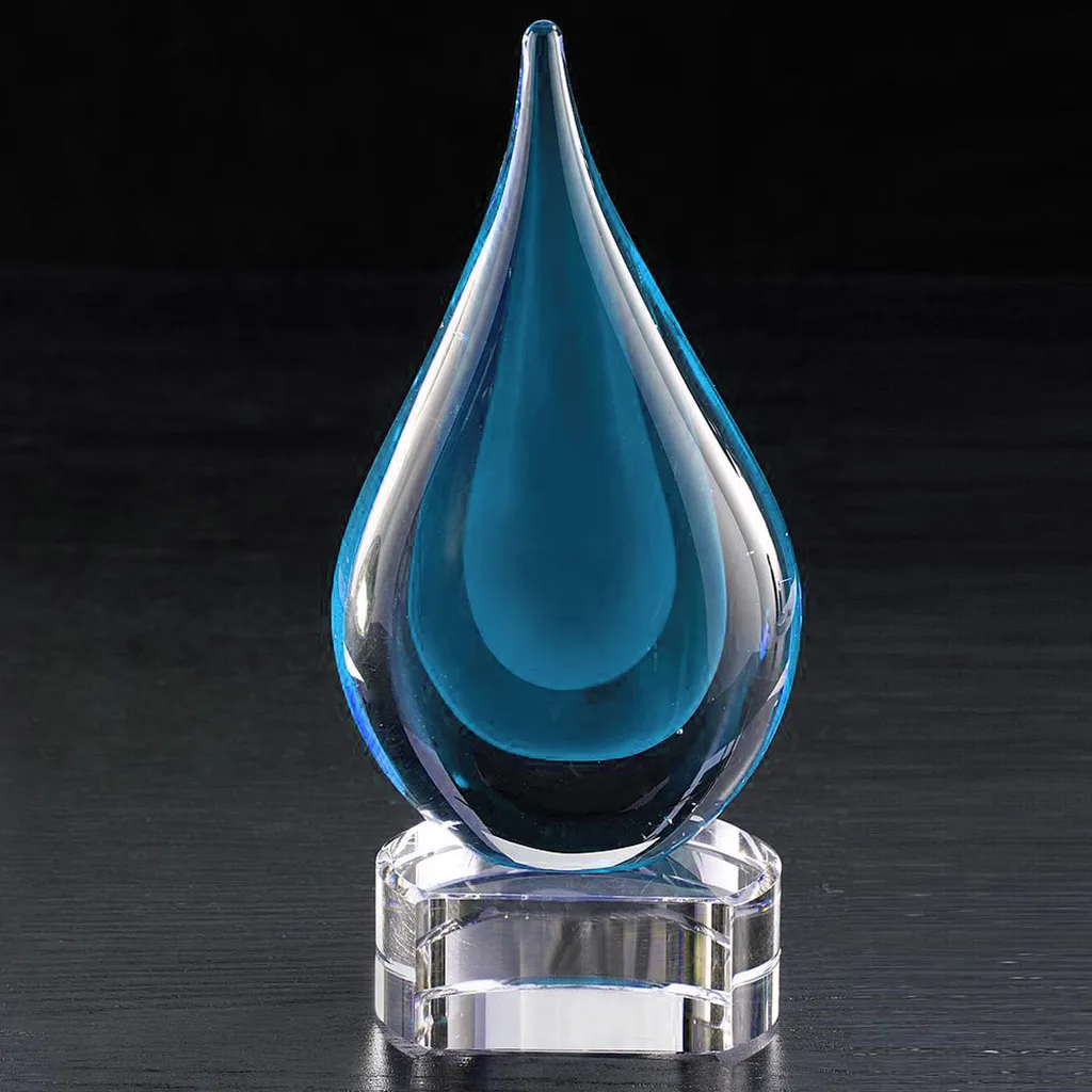 Fusion Art Glass Award w/ Blue Base view 2