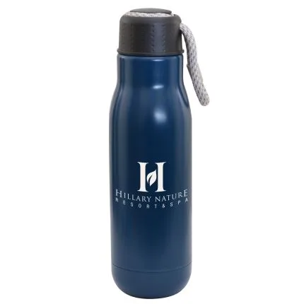 16 Oz. Matte Stainless Steel Insulated Vacuum Bottle w/Bungee Lid view 3