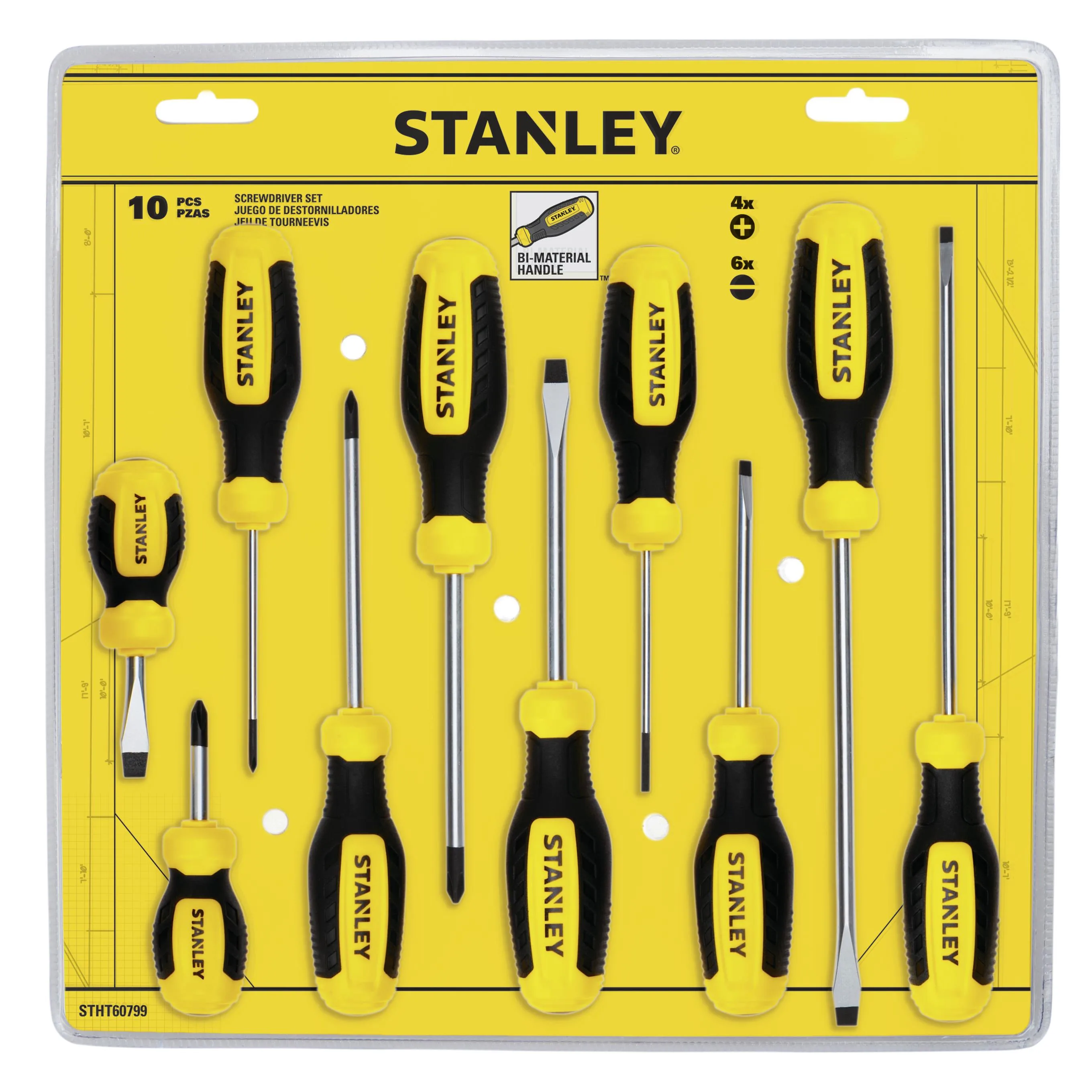 Stanley 10Pc Standard Screwdriver Set