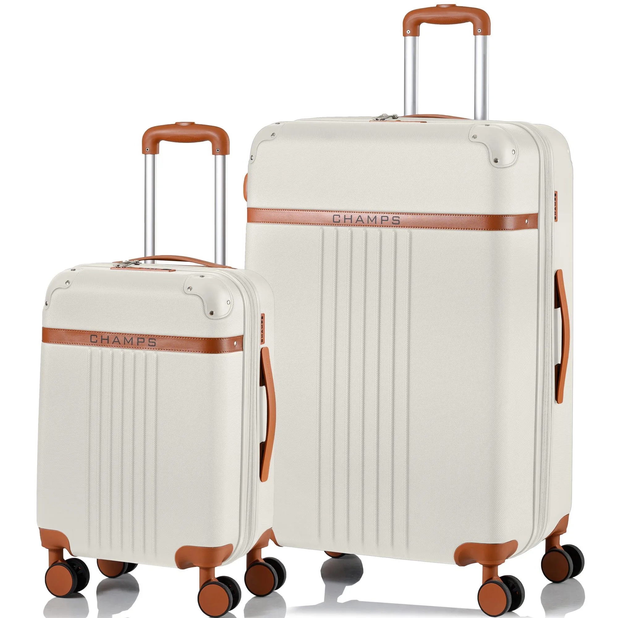 Champs Luggage Vintage 2 Piece Spinner Set Size 31" X 18" - Ivory Beige