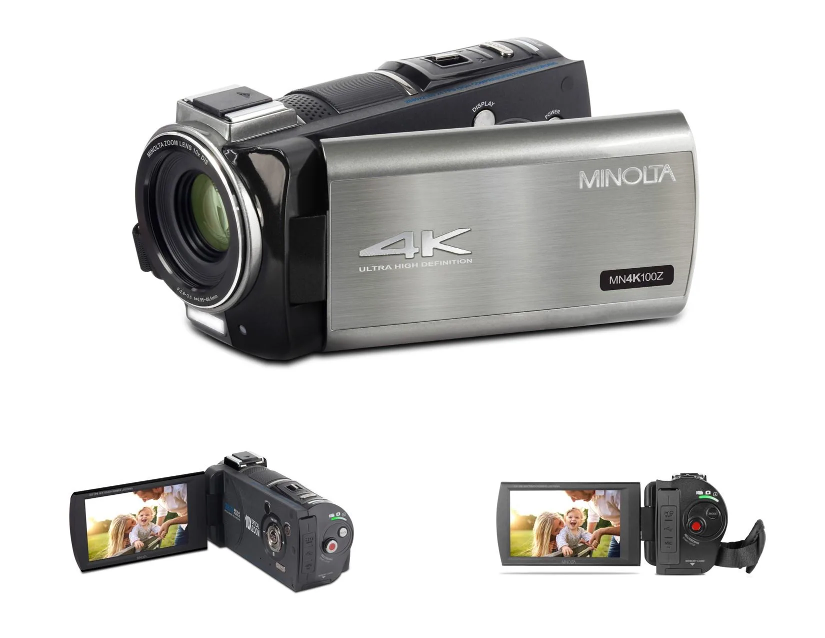 Minolta 4K Ultra Hd Camcorder With 10X Optical Zoom