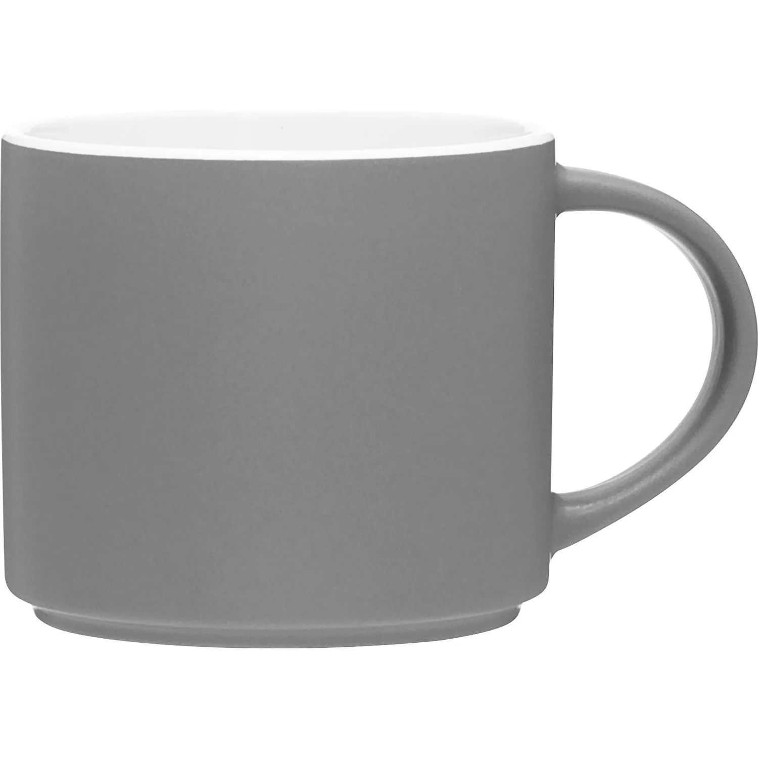 16 oz Monaco Ceramic Mug (Matte Storm Gray/White) view 2