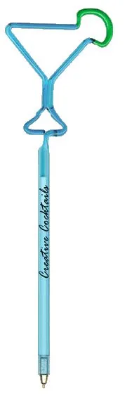 Martini Glass with Wedge Multi-Color Inkbend Standard, Bent Pen