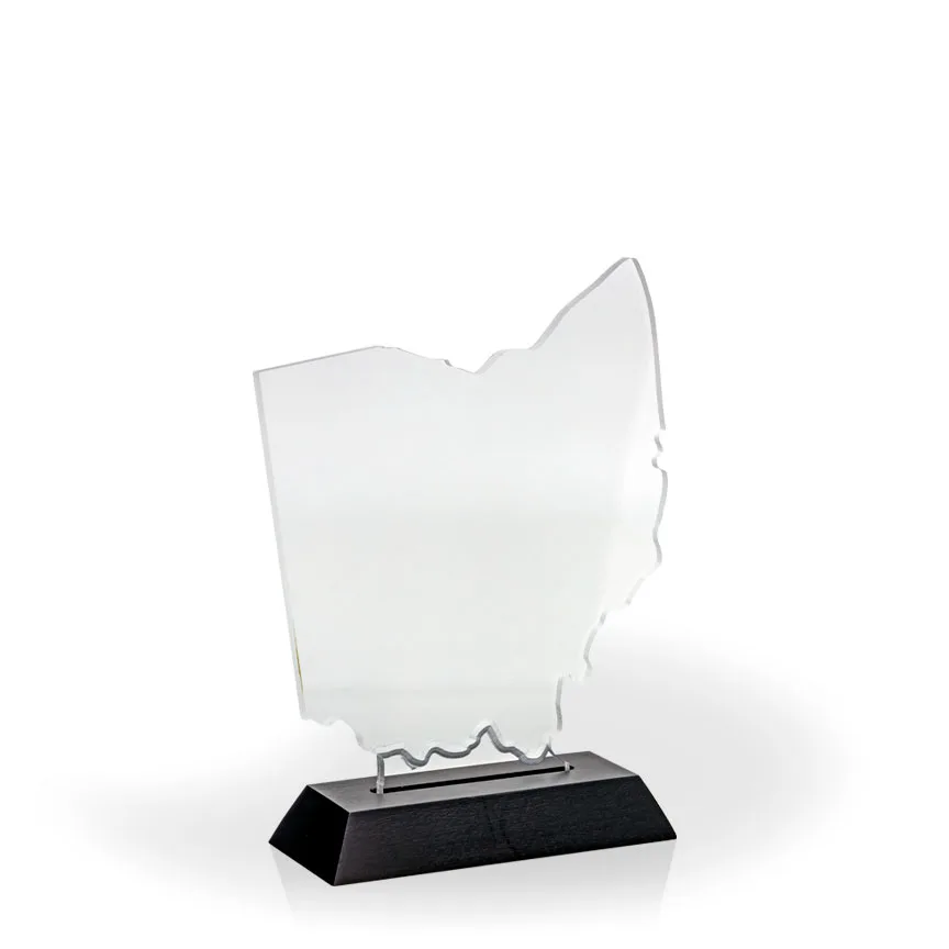 Ohio Award with Black Wood Base - Engraved view 2