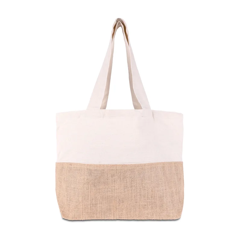 Cotton Canvas Tote Bag w/Jute Gusset view 2