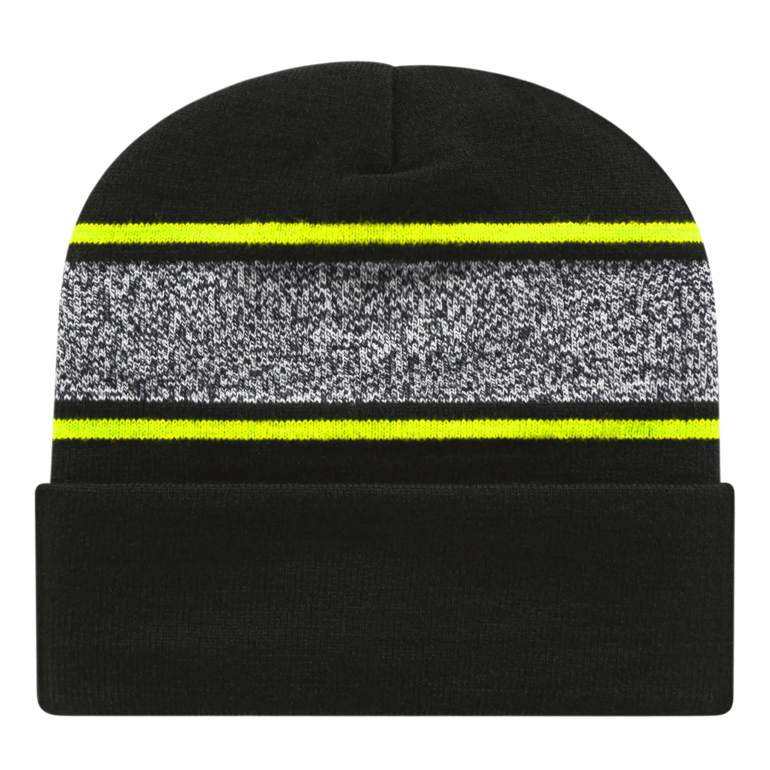 Variegated Striped Knit Cap with Cuff view 3