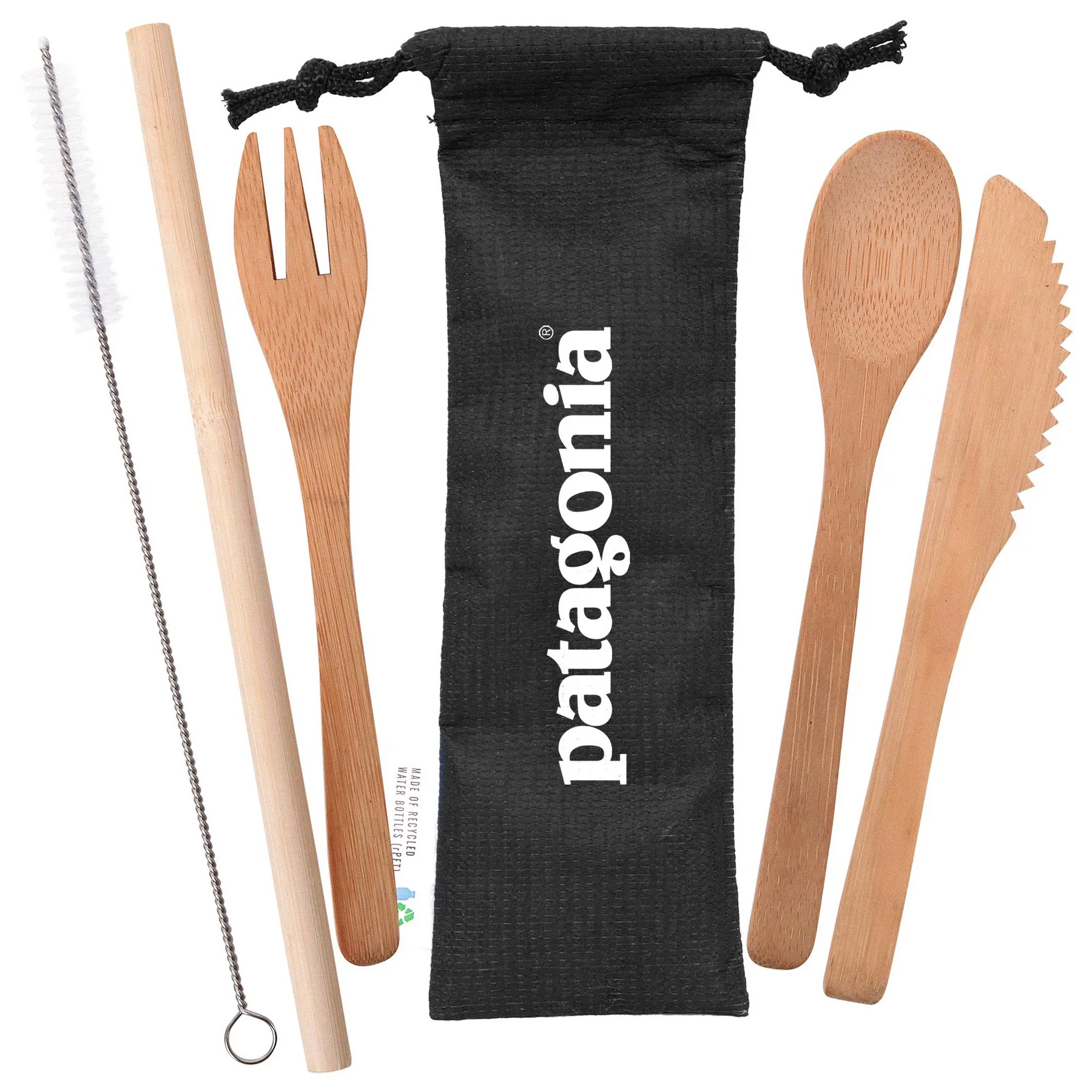 Bamboo Utensils w/rPET Pouch view 2