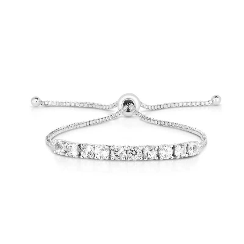 Jilco Inc White Topaz Bolo Bracelet