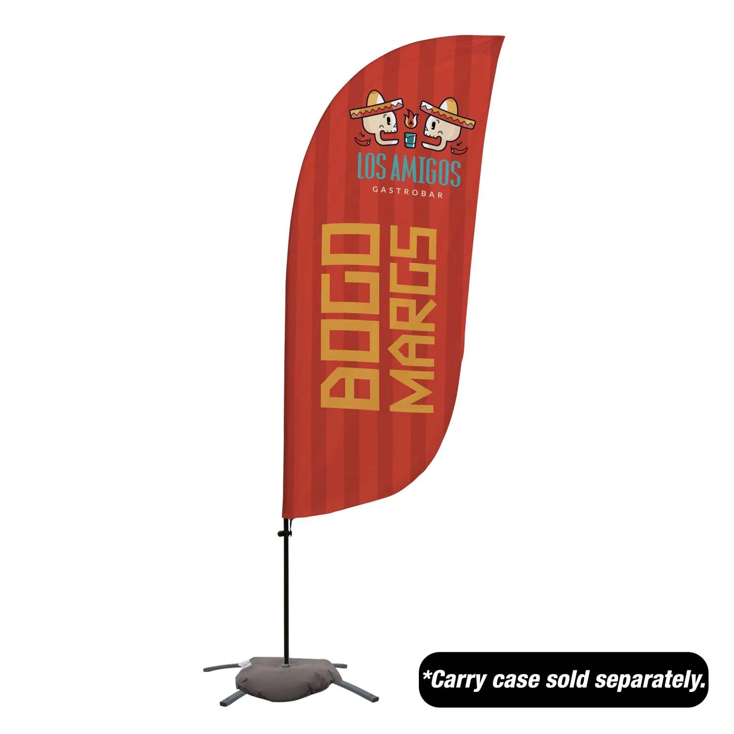 7.5' Value Feather Sail Sign Kit Single-Sided w/ Cross Base