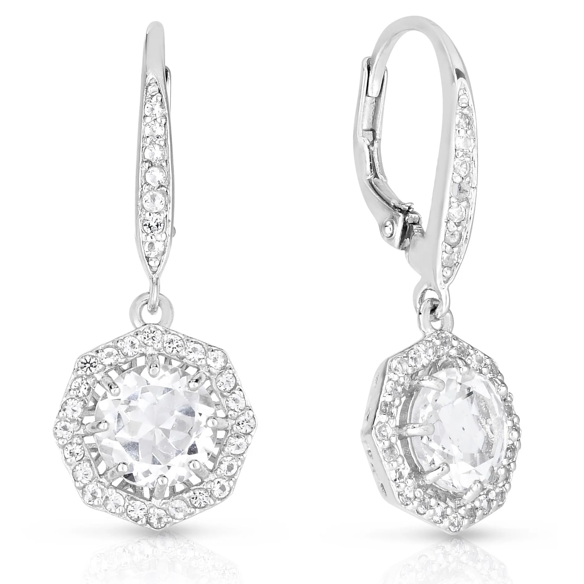 Jilco Inc White Topaz Earrings - 7.5mm