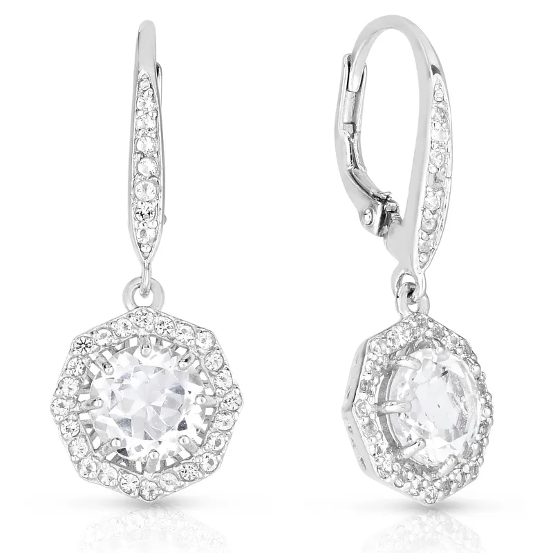 Jilco Inc White Topaz Earrings - 7.5mm