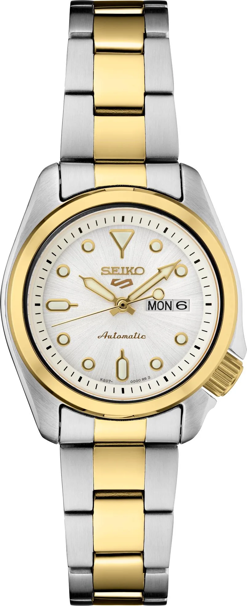 Seiko Watch 5 Ladies Sport White Dial Two-Tone Bracelet