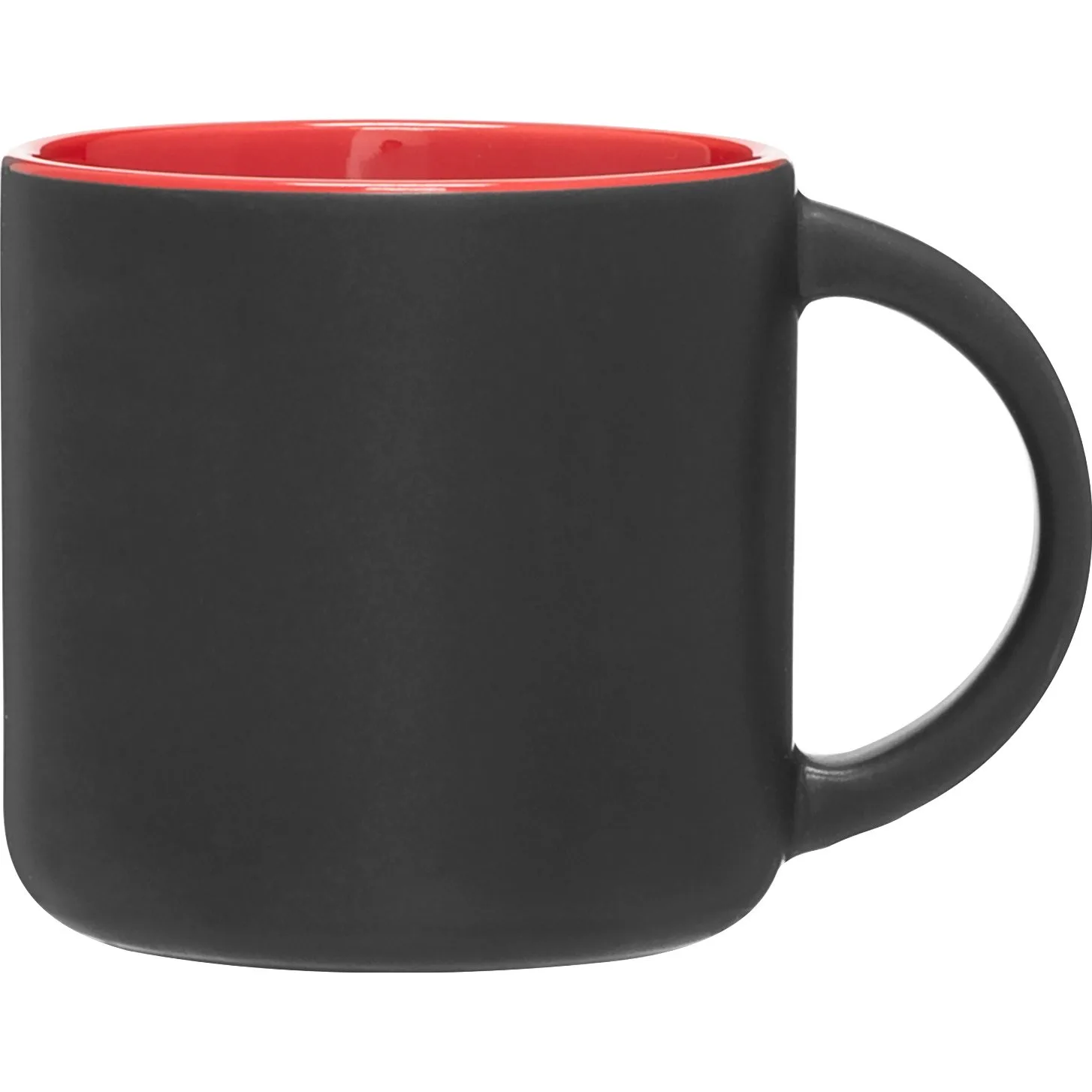 14 oz Minolo Ceramic Mug (Matte Black/Red) view 2