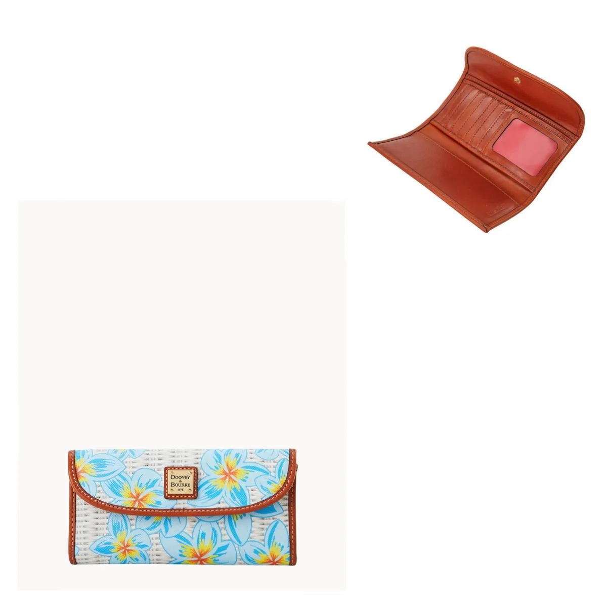 Dooney & Bourke Plumeria Continental Clutch - Sky Blue/White