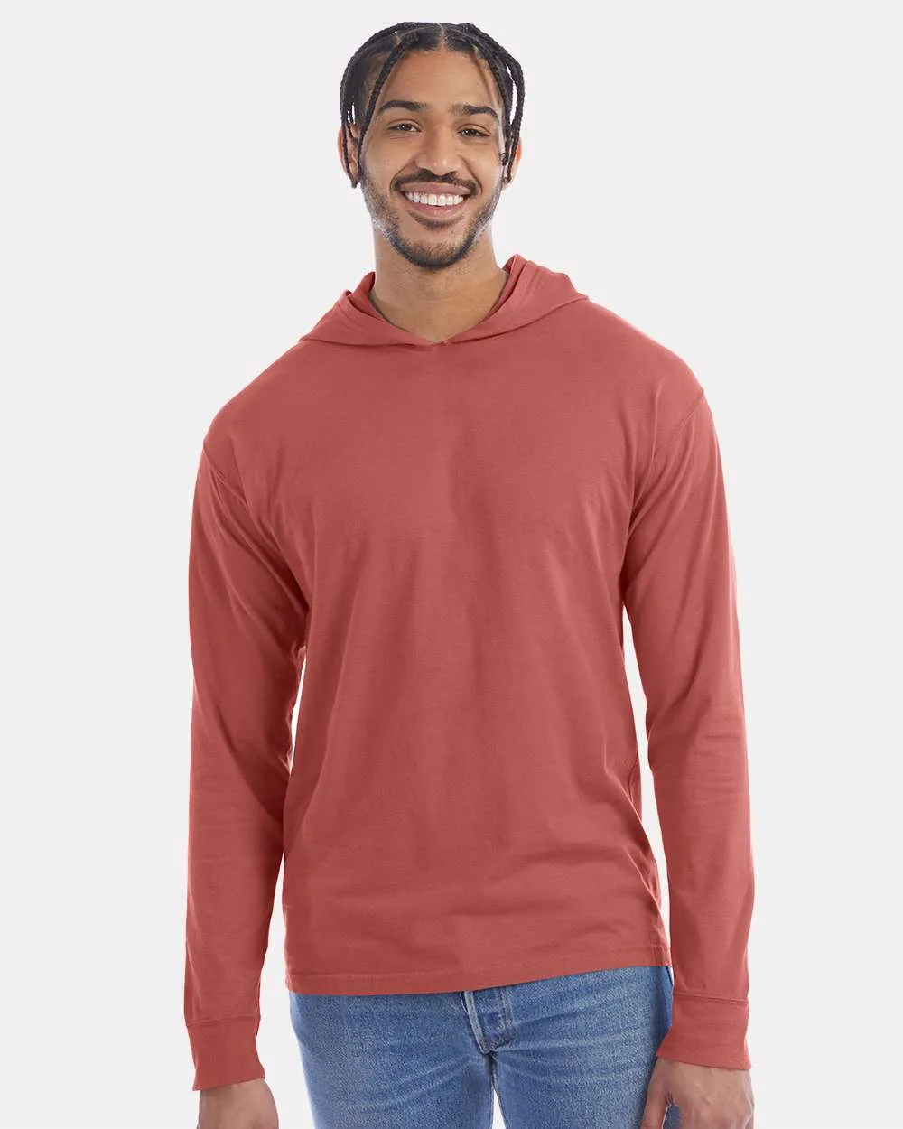 ComfortWash™ by Hanes® - Garment-Dyed Jersey Hooded Long Sleeve T-Shirt