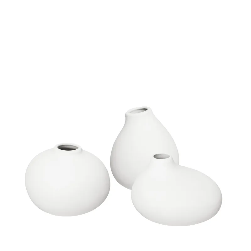 Blomus Nona White Porcelain Mini Vases - Set Of 3