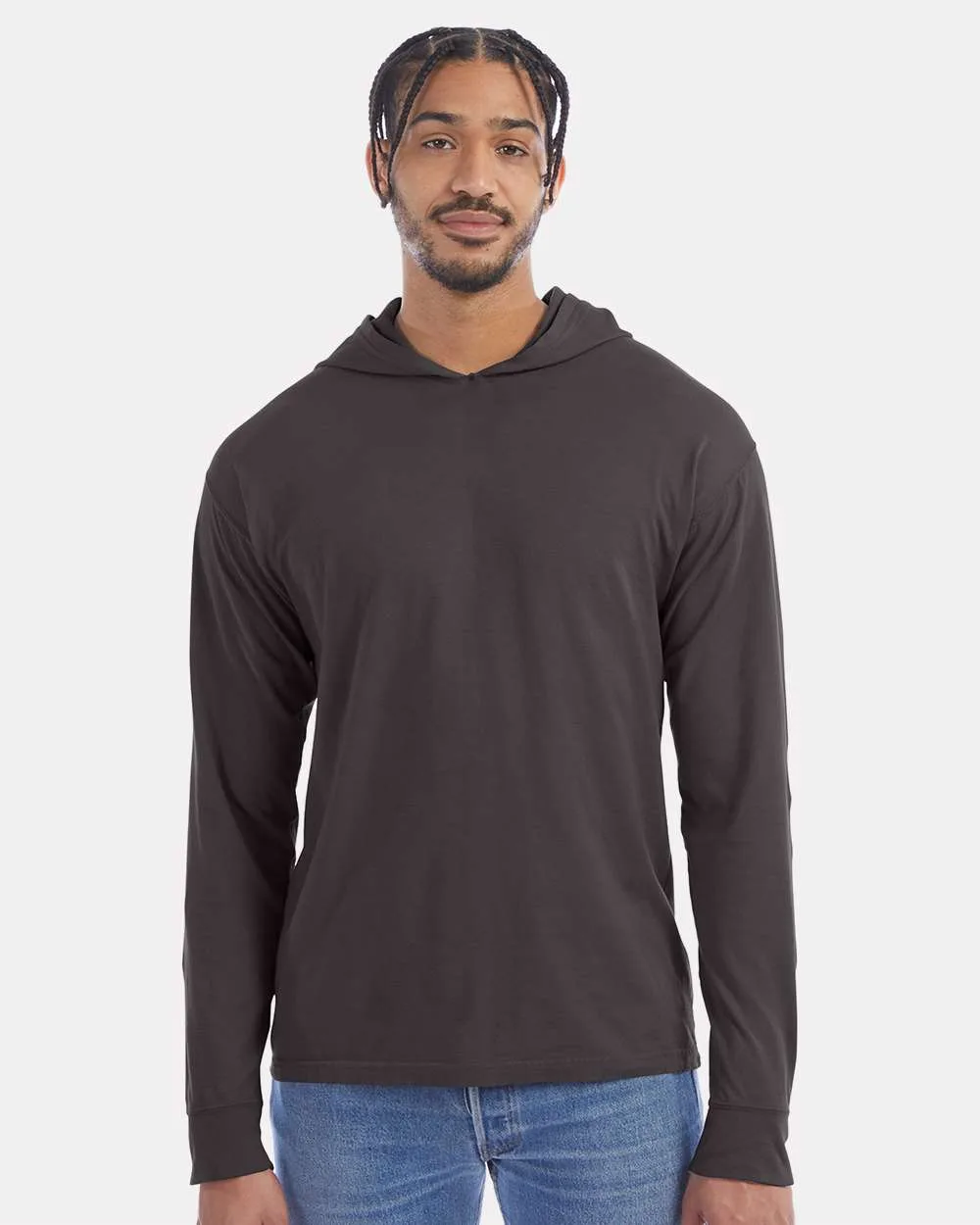 ComfortWash™ by Hanes® - Garment-Dyed Jersey Hooded Long Sleeve T-Shirt view 7