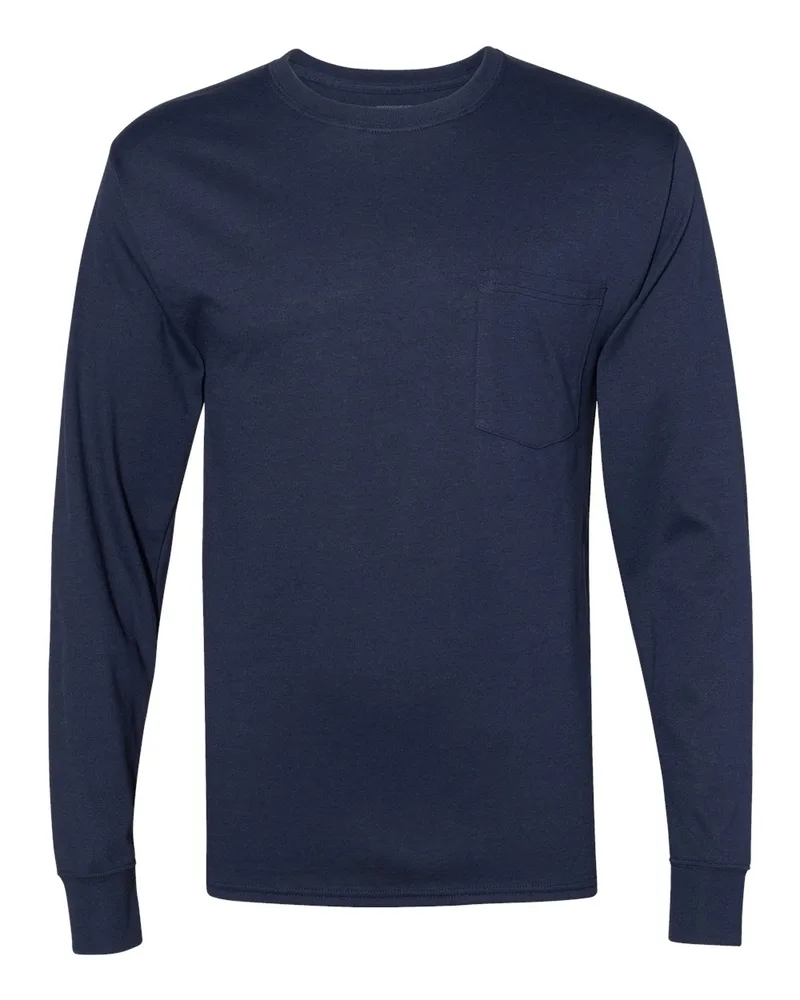 Hanes® Unisex Workwear Long Sleeve Pocket T-Shirt view 5