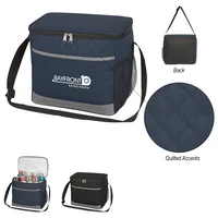 Carter Quilted Cooler Bag — Navy With Gray