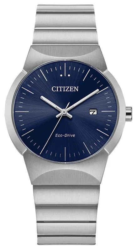 Citizen Watch Ladies' Eco-Drive Axiom Silver-Tone Stainless Steel Bracelet Watch Blue Dial