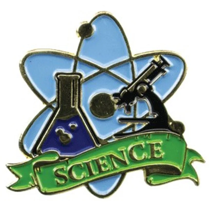 Bright Gold Educational Science Lapel Pin (1-1/8")