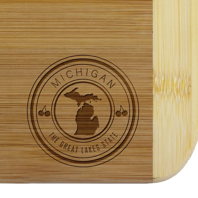 Michigan State Stamp 2-Tone 11" Cutting Board view 2