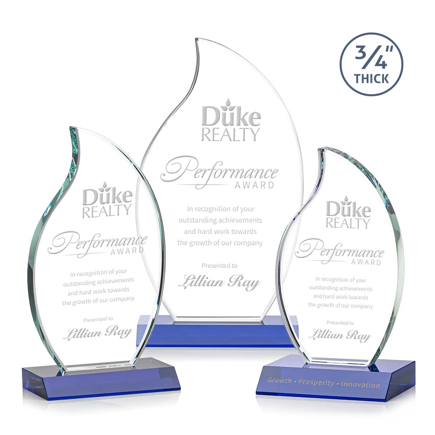 Deep Etch, Front Mitered base, Blue