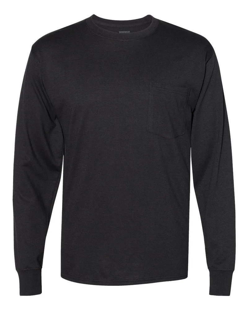 Hanes® Unisex Workwear Long Sleeve Pocket T-Shirt