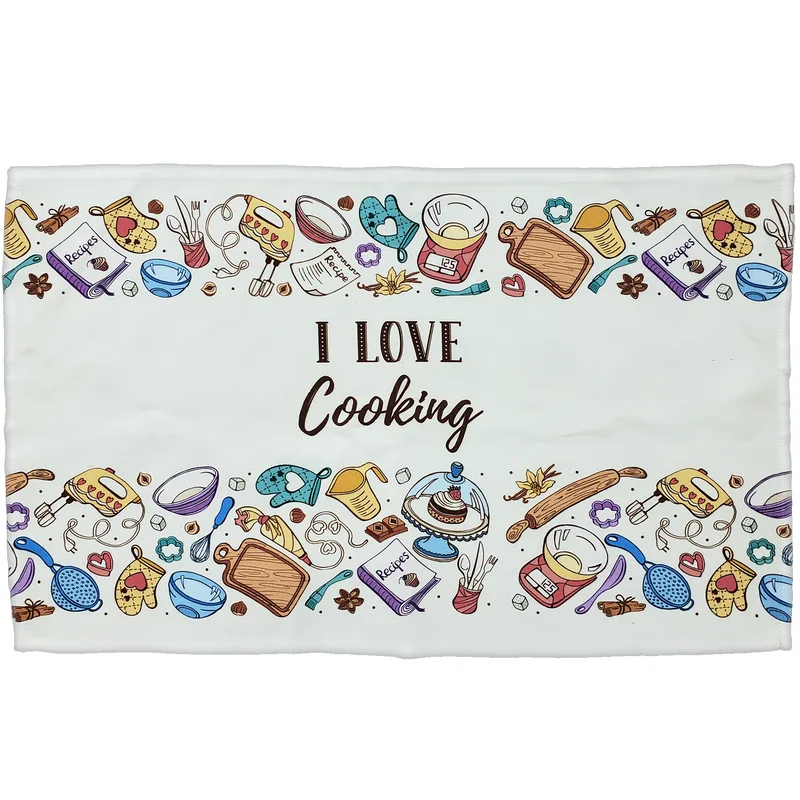 Spun Polyester Flat (16" x 26") Tea Towel Dye Sublimated - Domestically Decorated