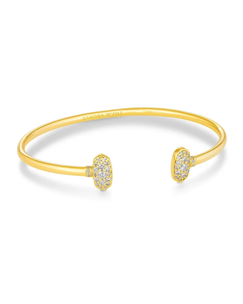 Kendra Scott Grayson Crystal Cuff Bracelet Gold W/Cz