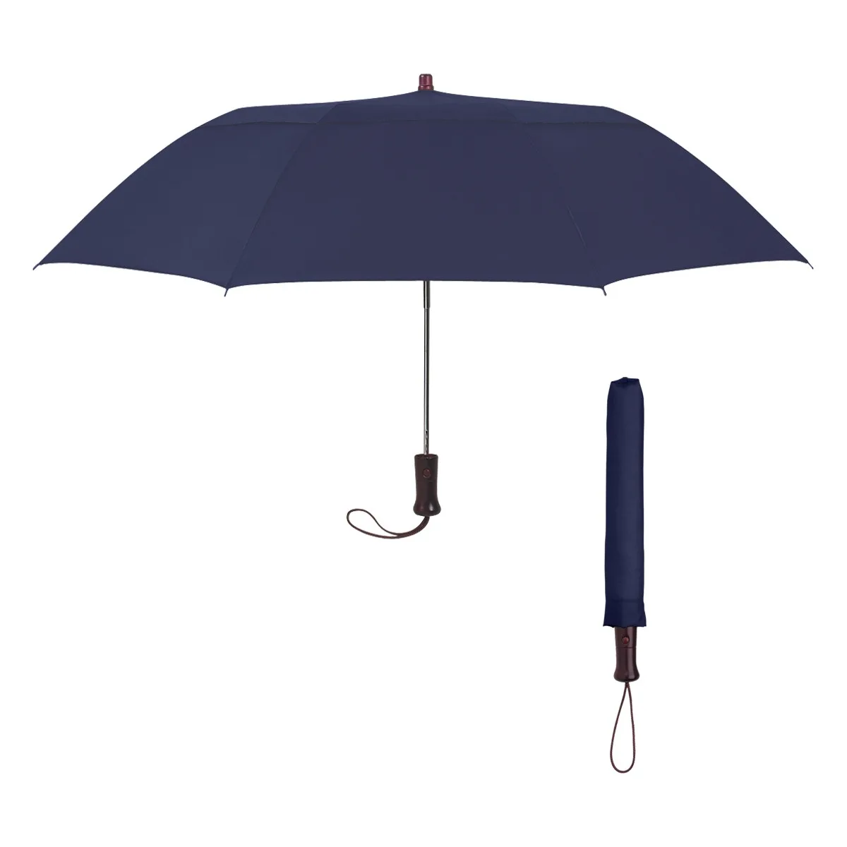 44" Arc Telescopic Folding Wood Handle Umbrella view 3