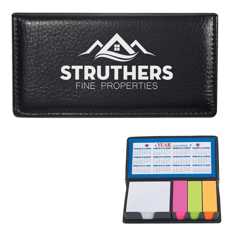 Leather Look Case Of Sticky Notes With Calendar view 2