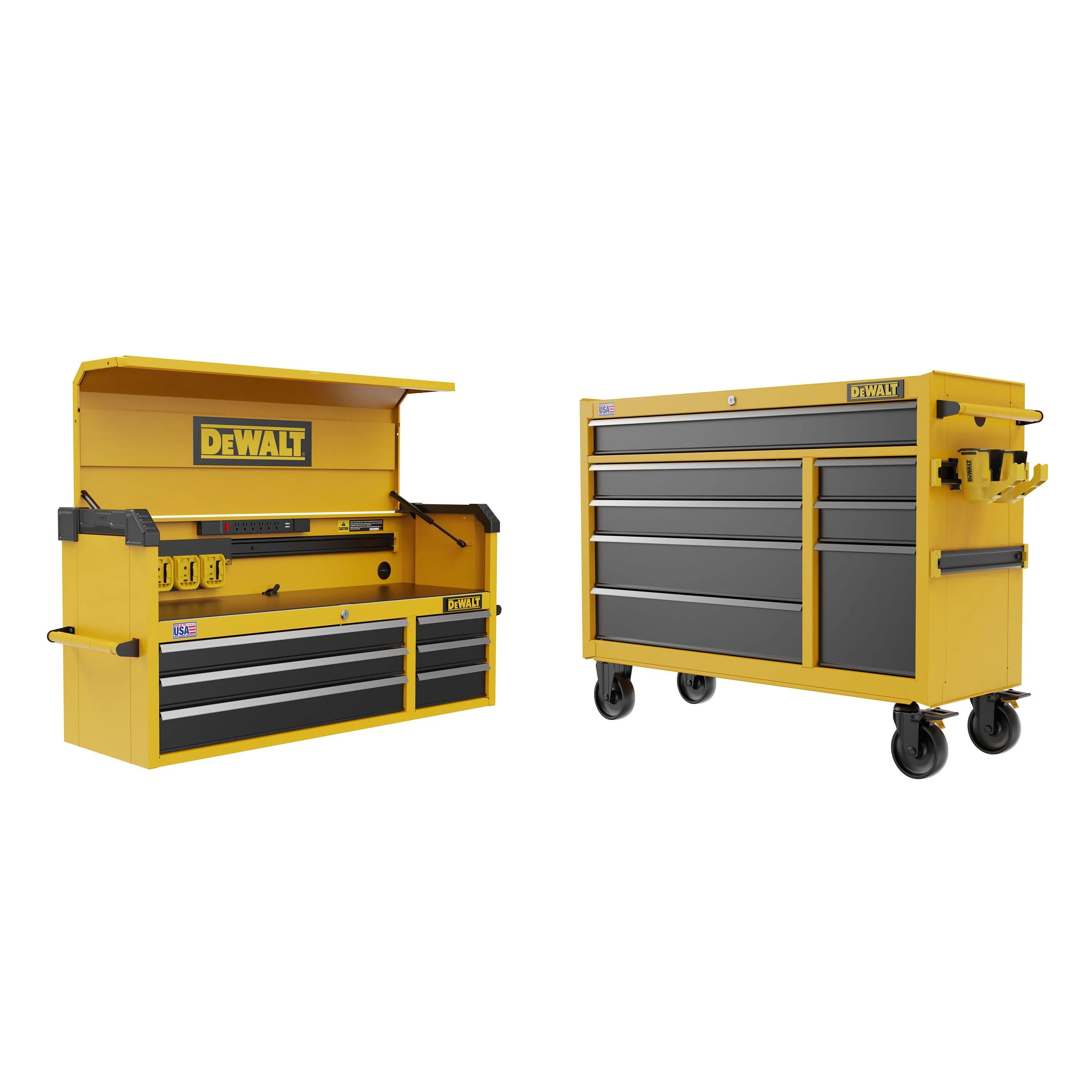 DeWalt 52" 6 Drawer Tool Chest W/ 52" 8 Drawer Rolling Tool Cabinet