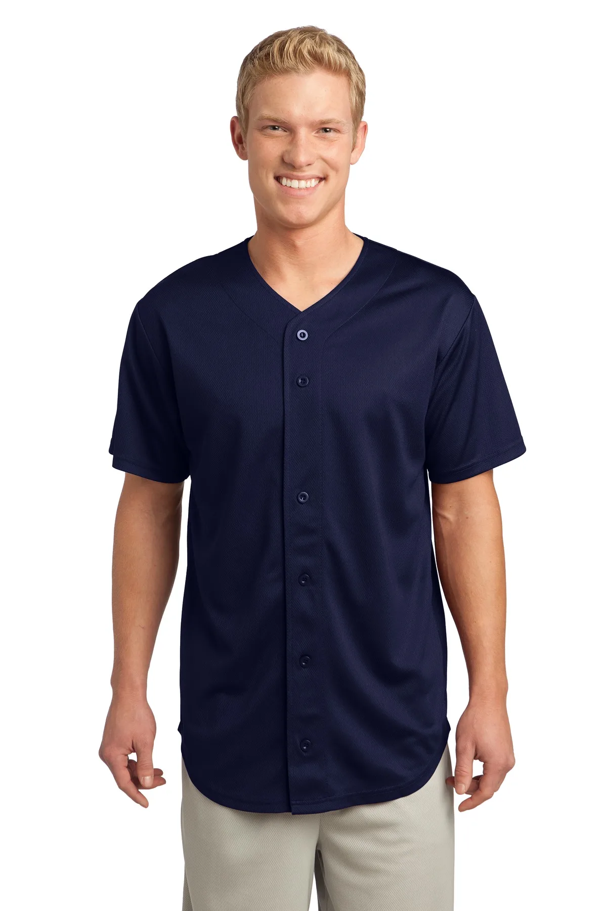 Sport-Tek® PosiCharge® Tough Mesh Full-Button Jersey.