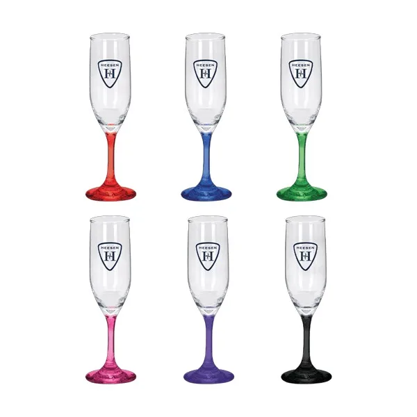 Toast 6.25 oz Premiere Champagne Flute with Color Bottom