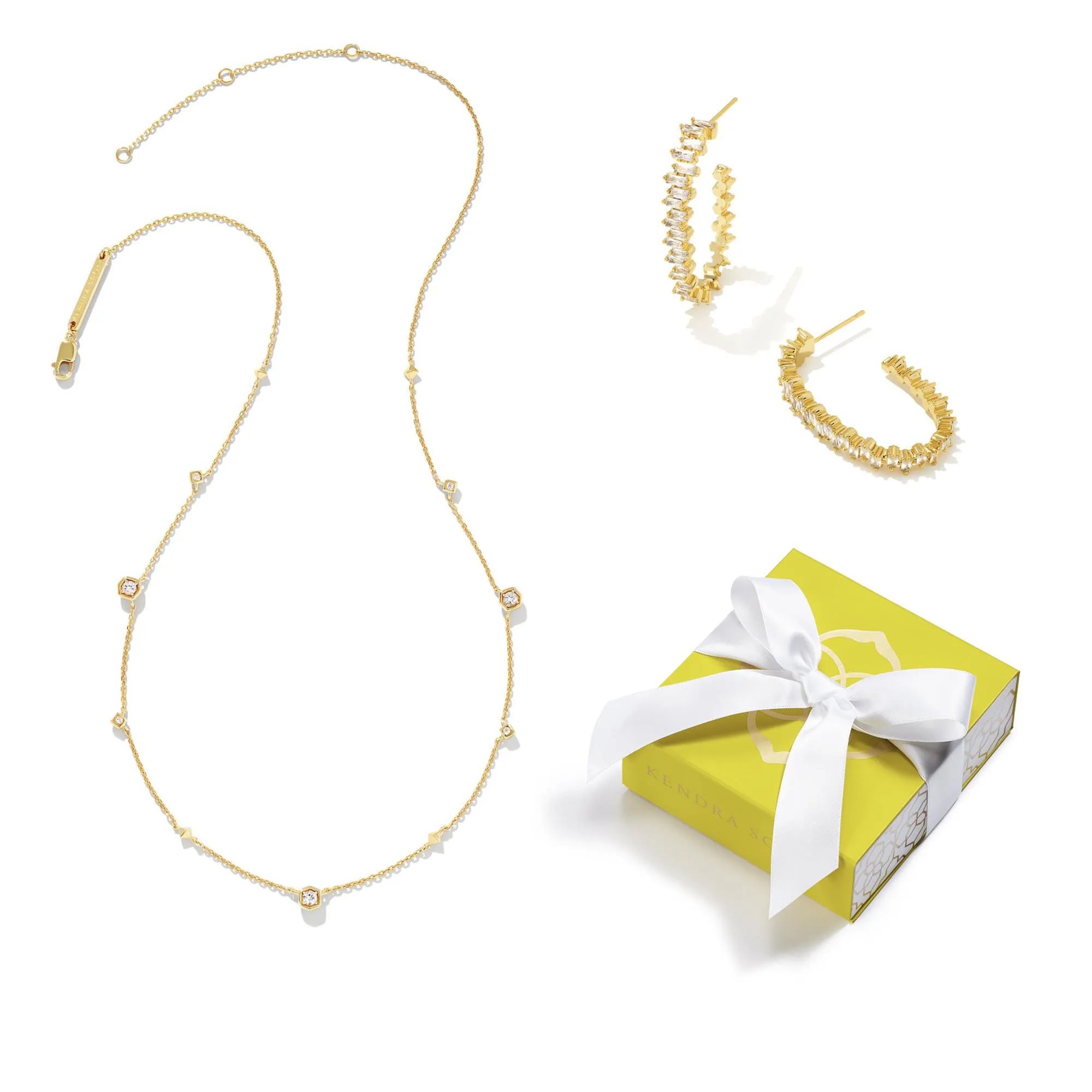 Kendra Scott Davie Necklace & Juliette Hoop Earrings