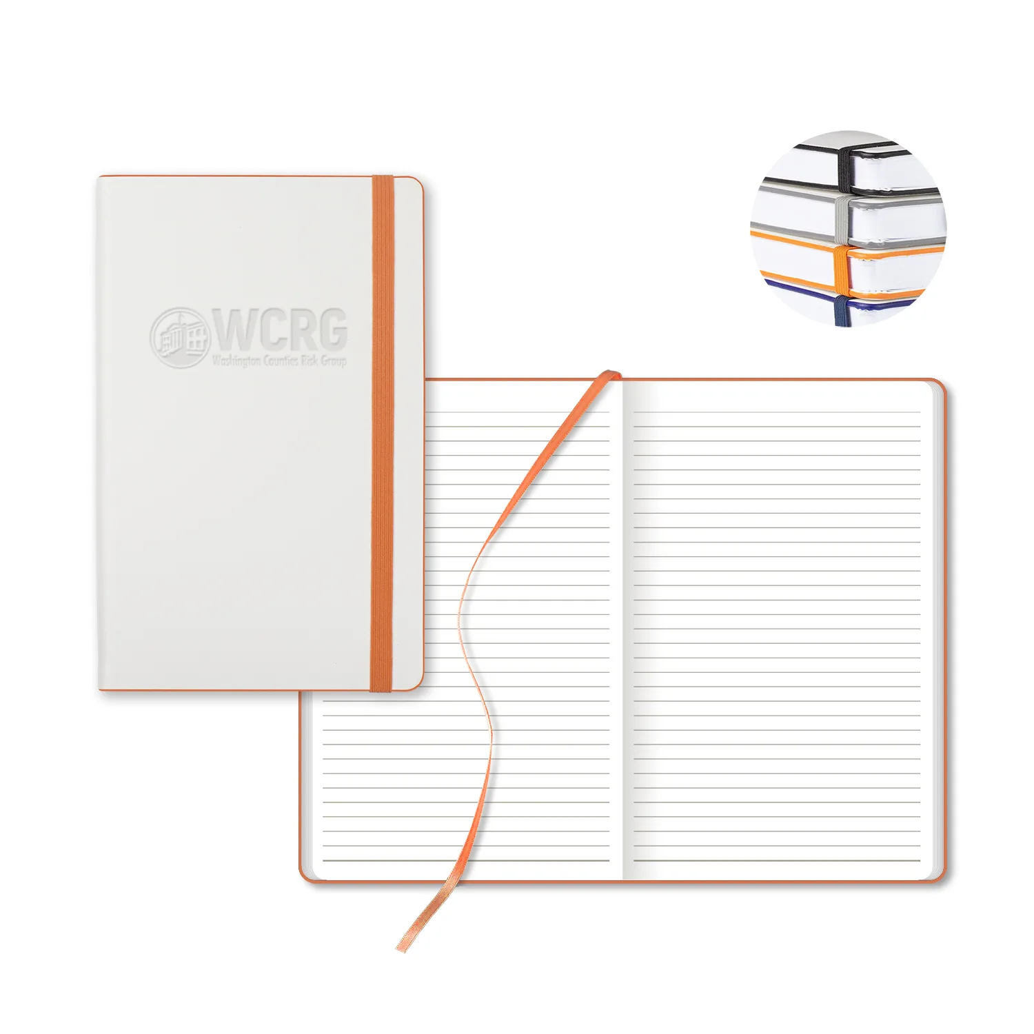 Castelli White Laser Medio Lined White Page Journal view 3